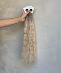 Blonde wavy ktip hair extensions 