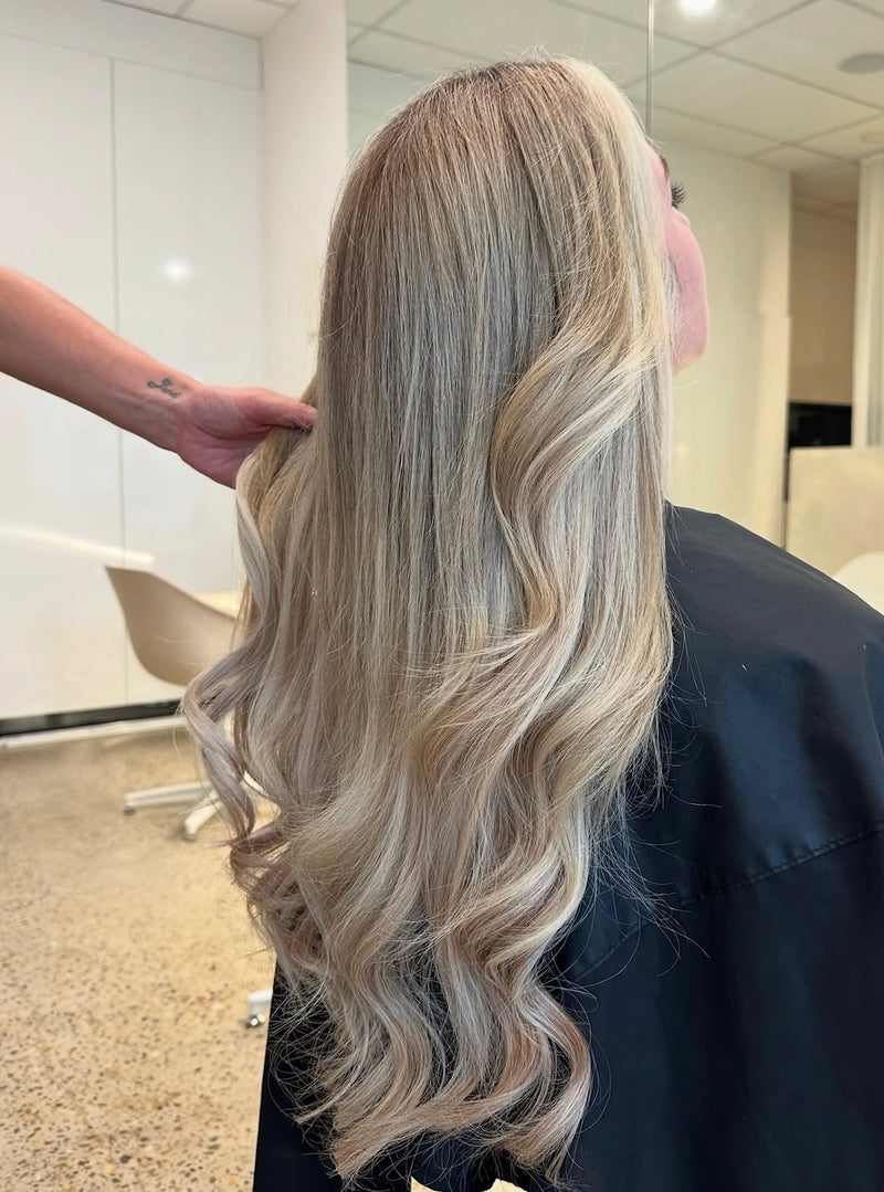 Weft hair extension transformation at James Collective Hair North Lakes
