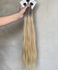 beige blonde keratin extensions